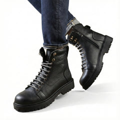 سيفتي سوسته ( القائد ) اسود جلد طبيعي ومقدمة حديد SF-13