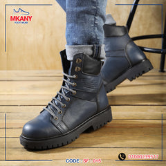 سيفتي ( الابطال ) كحلي جلد طبيعي ومقدمة حديد SF-15