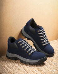 سيفتي ( البتار ) كحلي شموازت جلد طبيعي ومقدمة حديد SF-025