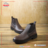 جلد طبيعي ونعل ربر MK-35 هاف بوت لون بني