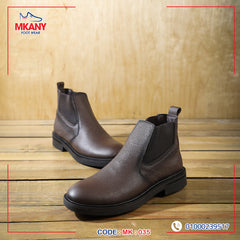 جلد طبيعي ونعل ربر MK-35 هاف بوت لون بني