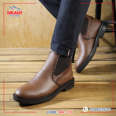 جلد طبيعي ونعل ربر MK-35 هاف بوت لون هافان