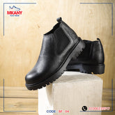 سيفتي ( الدرع ) اسود جلد طبيعي ومقدمة حديد SF - 04