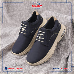حذاء كاجوال جلد طبيعي K - 507 كحلي