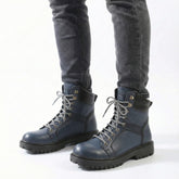 سيفتي ( الابطال ) كحلي جلد طبيعي ومقدمة حديد SF-15