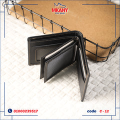 محفظة من جلد طبيعي C – 12 أسود