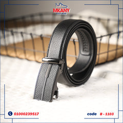 حزام جلدي طبيعي B – 1103 أسود
