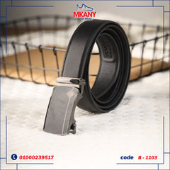حزام جلدي طبيعي B – 1106 أسود