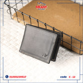 محفظة من جلد طبيعي C – 12 أسود