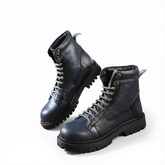 سيفتي ( القائد ) بدون سوسته كحلي جلد طبيعي ومقدمة حديد SF-01