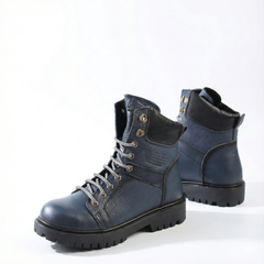 سيفتي ( الابطال ) كحلي جلد طبيعي ومقدمة حديد SF-15