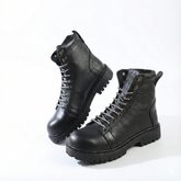 سيفتي ( القائد ) بدون سوسته اسود جلد طبيعي ومقدمة حديد SF-01