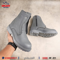 سيفتي ( العاصفة) رمادي جلد طبيعي ومقدمة حديد SF - 53