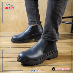 سيفتي ( الدرع ) كحلي جلد طبيعي ومقدمة حديد SF - 04