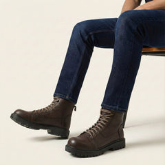 سيفتي ( القائد ) بدون سوسته بني جلد طبيعي ومقدمة حديد SF-01