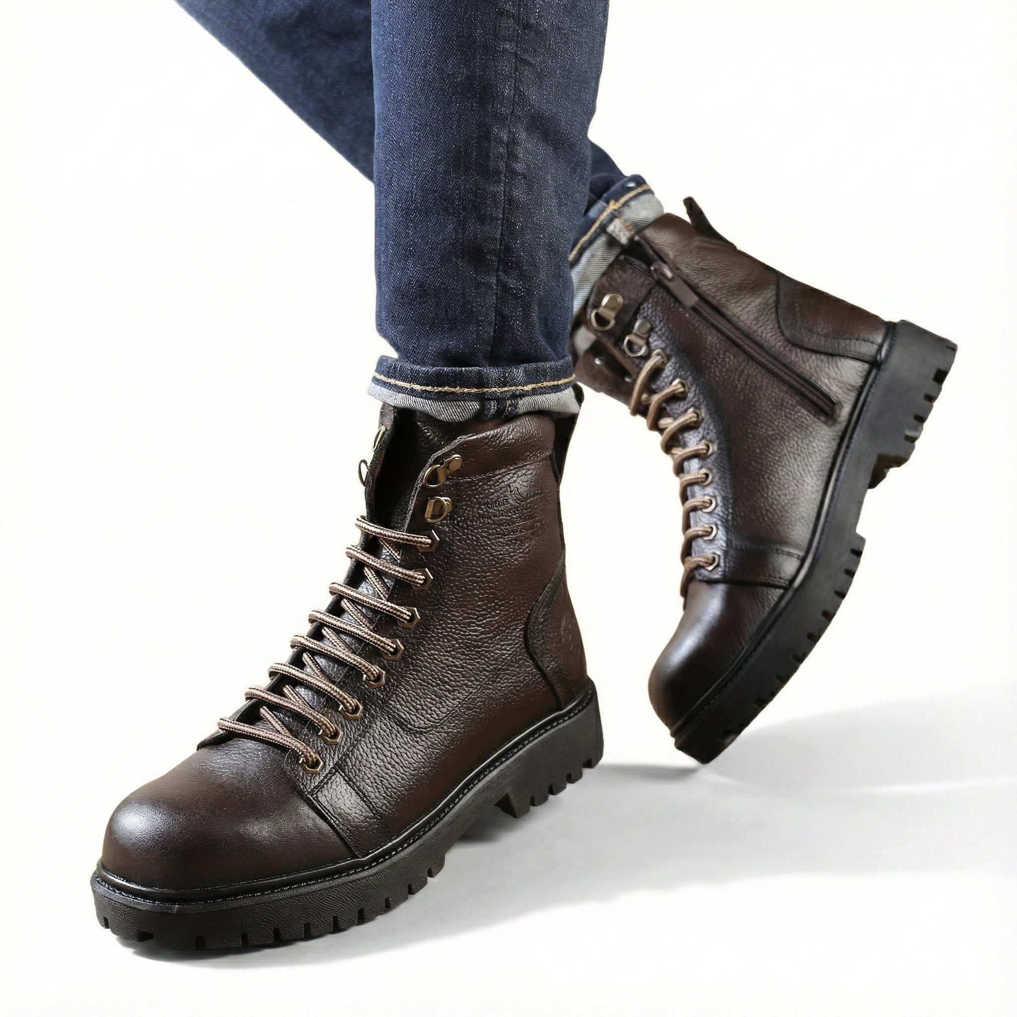 سيفتي سوسته ( القائد ) بني جلد طبيعي ومقدمة حديد SF-13