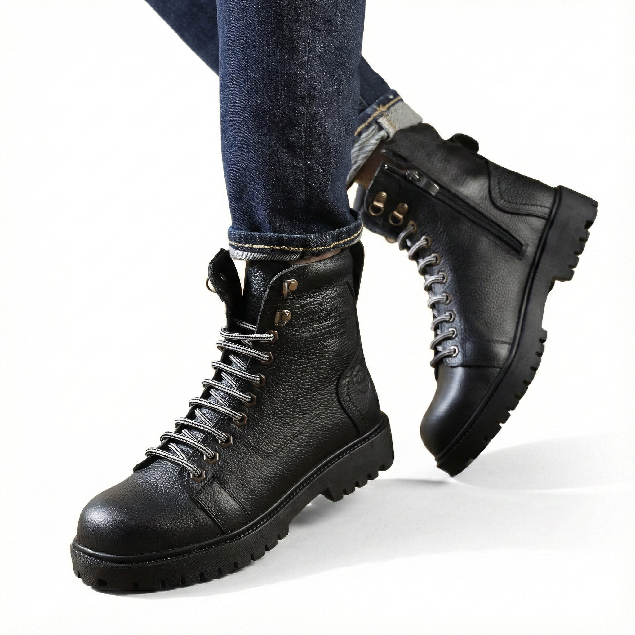 سيفتي سوسته ( القائد ) اسود جلد طبيعي ومقدمة حديد SF-13