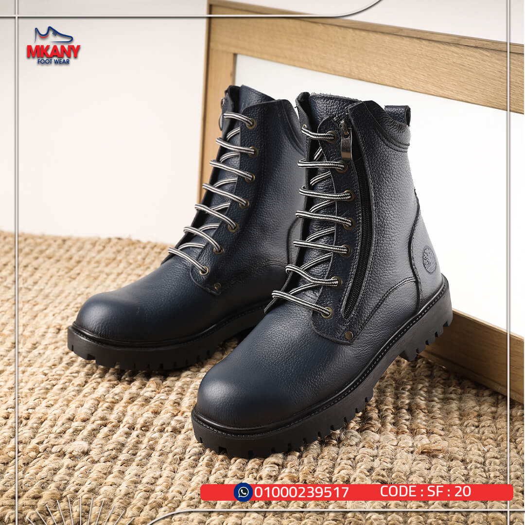 سيفتي ( النخبه ) بسوسته كحلي جلد طبيعي ومقدمة حديد SF-20