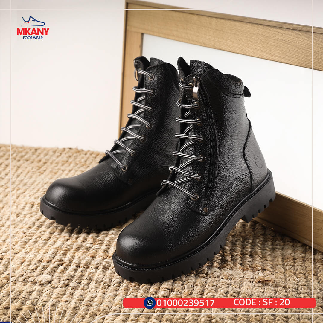 سيفتي ( النخبه ) بسوسته اسود  جلد طبيعي ومقدمة حديد SF-20