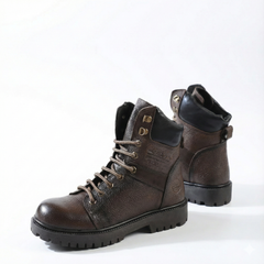 سيفتي ( الابطال ) بني   جلد طبيعي ومقدمة حديد SF-15