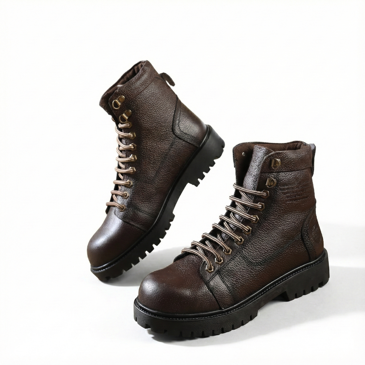 سيفتي ( القائد )  بدون سوسته بني جلد طبيعي ومقدمة حديد SF-01