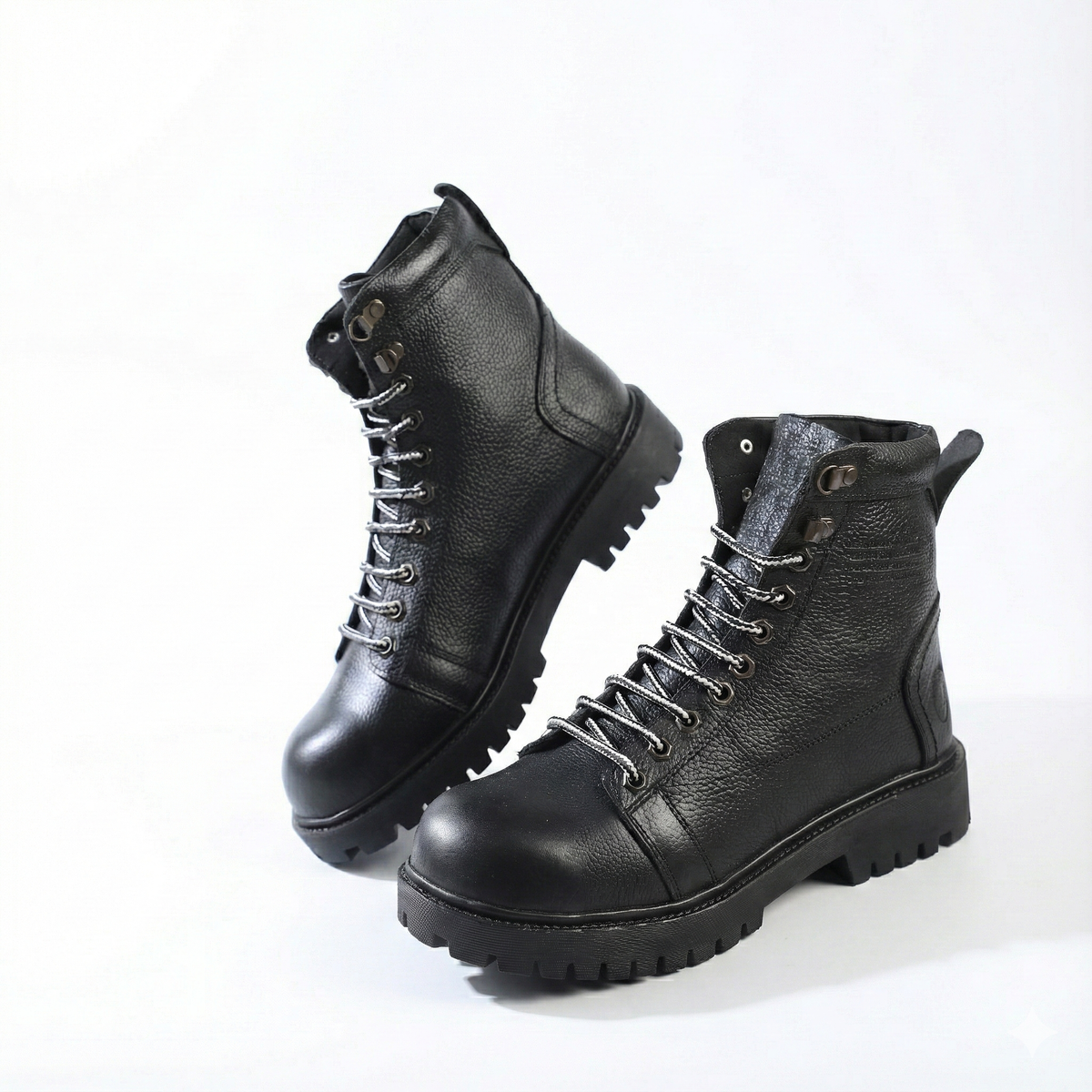 سيفتي ( القائد )  بدون سوسته اسود جلد طبيعي ومقدمة حديد SF-01