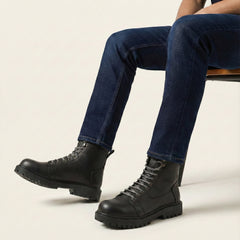 سيفتي ( القائد )  بدون سوسته اسود جلد طبيعي ومقدمة حديد SF-01